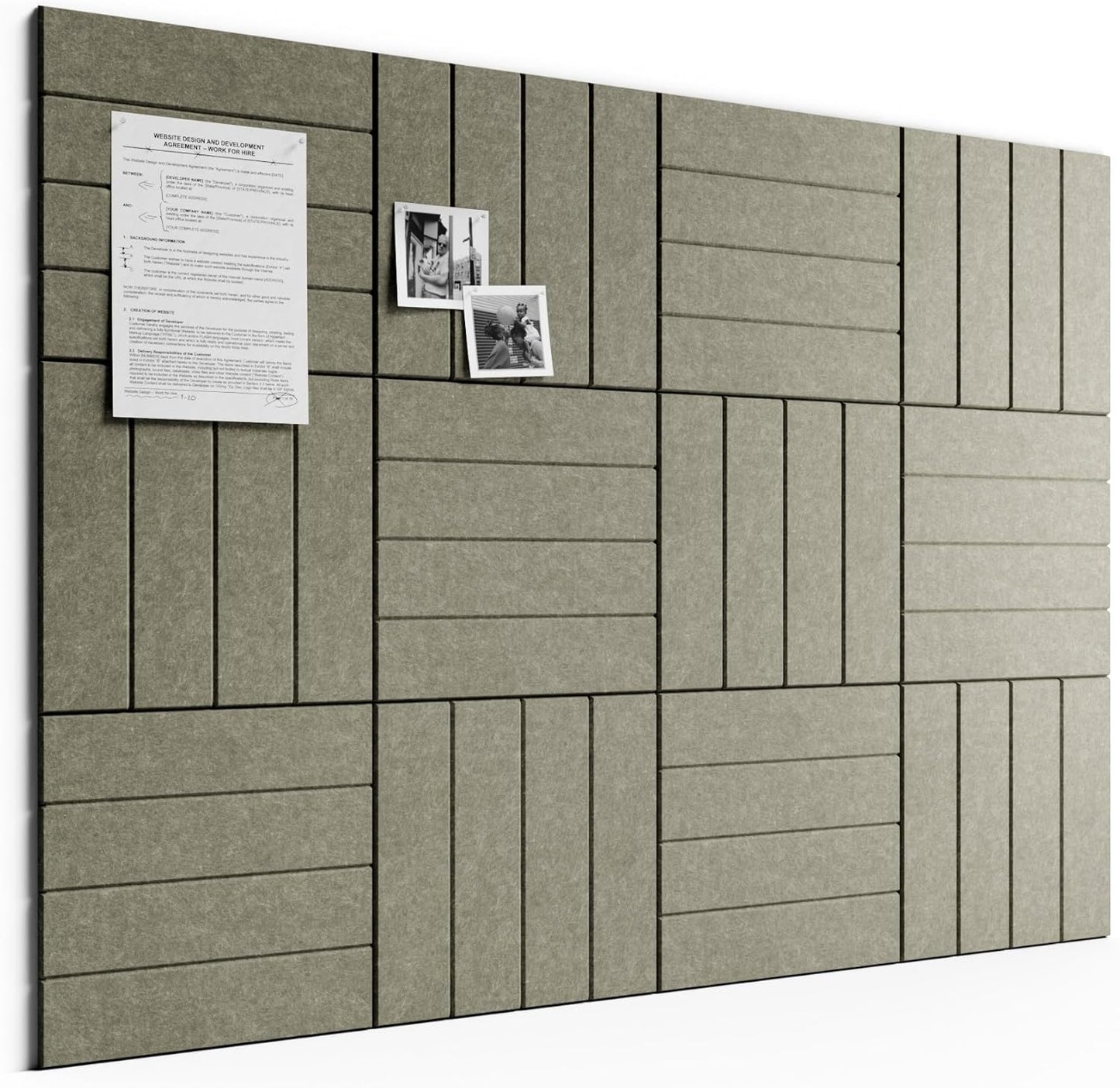 Bumusty Large Cork Board Alternative-48 x 36" Felt Bulletin Board Tiles, with 30 Pushpins, 70 Adhesive Tabs, Bold-Stripe 12-Pack, Cork Boards for Office Push Pin Board Felt Board-Carbon Blue
