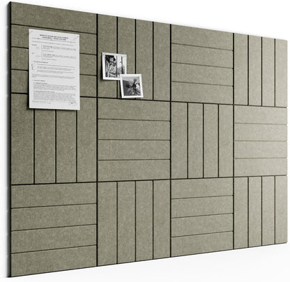 Bumusty Large Cork Board Alternative-48 x 36" Felt Bulletin Board Tiles, with 30 Pushpins, 70 Adhesive Tabs, Bold-Stripe 12-Pack, Cork Boards for Office Push Pin Board Felt Board-Carbon Blue