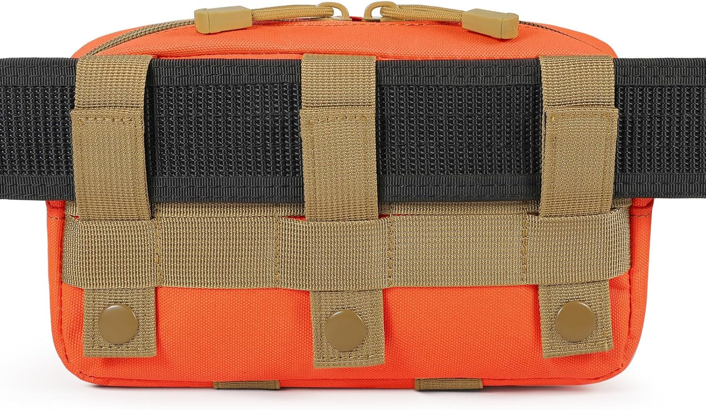 FRTKK Tactical Molle Admin Pouch Utility Laser Cut EDC Tool Pouch Bag Horizontal Modular Pouches Include US Flag Patch and Keychain