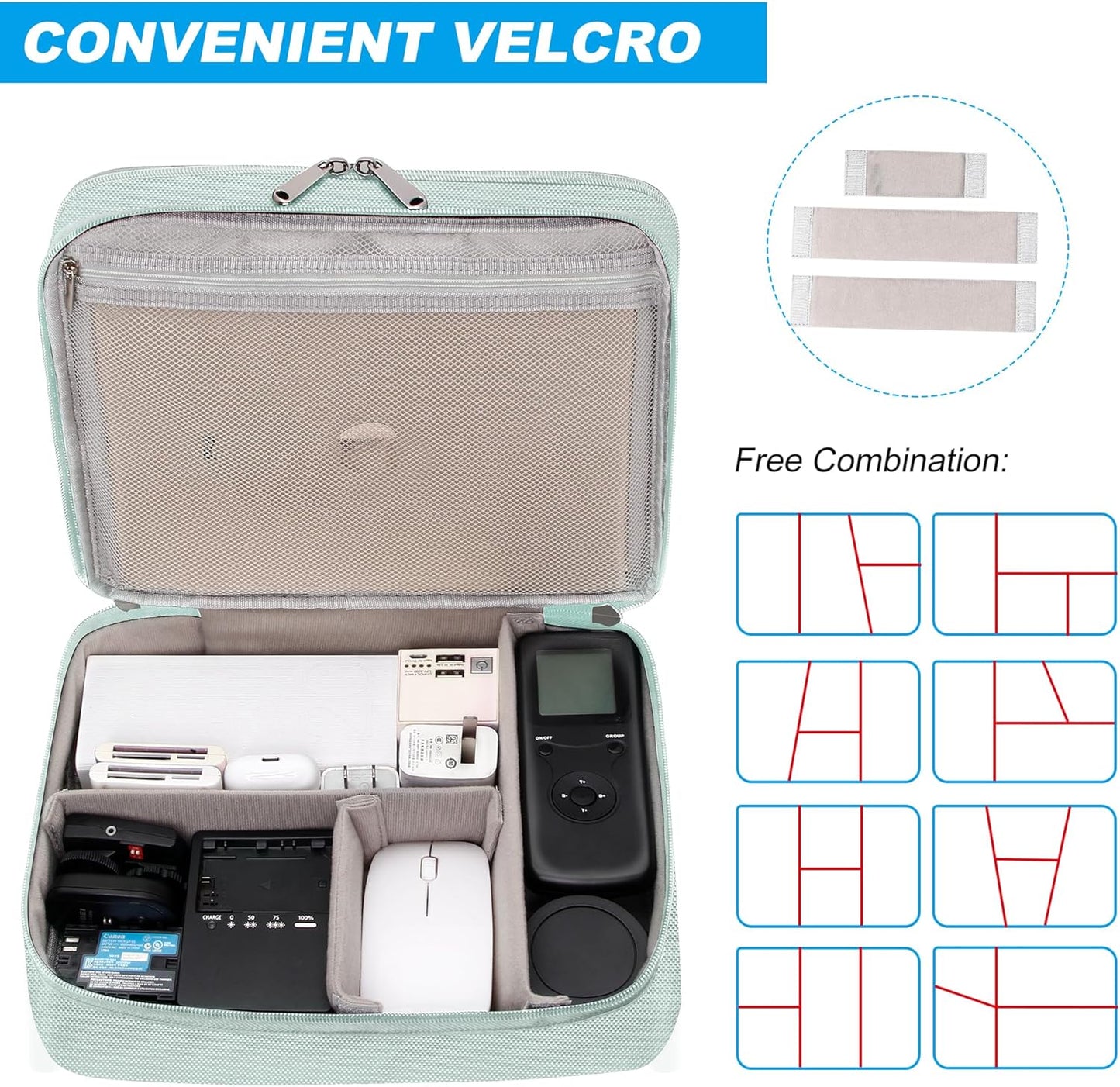 CILLA Electronics Organizer Travel, Travel Cord Organizer Case, Compact Electronics Accessories Bag for Cable, Cord, Charger, Phone