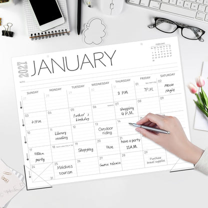 Guasslee Desk Calendar 2026-2027(Jun. 2026 - Dec. 2027), 19-Month School Year Compact Desktop & Wall Calendar, 14" x 11" Thick Paper Monthly Planner for Small Space, Home Office, Dorm & School