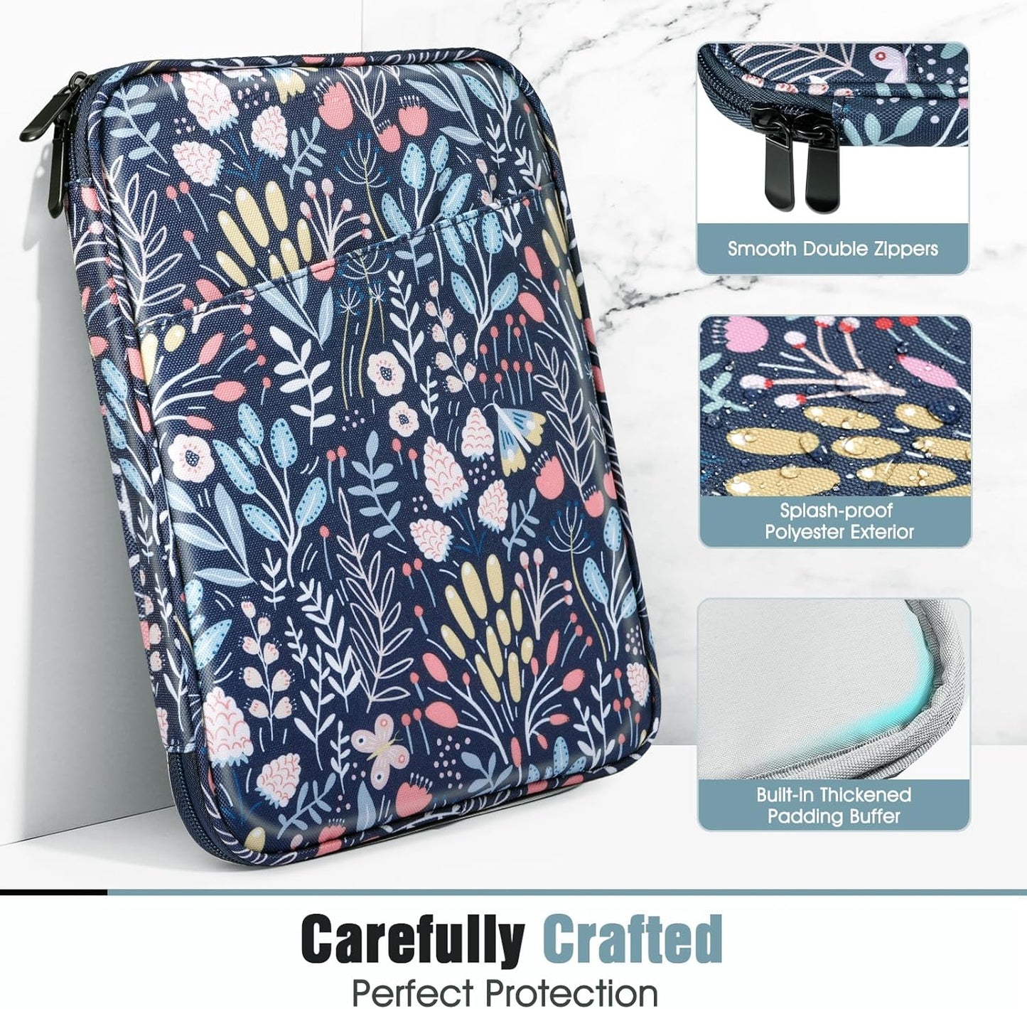 TiMOVO 9-11" Tablet Sleeve Bag for iPad 11-inch A16 2025, iPad 10.9"/10.2"| Air 11 Inch/5th/4th Gen. 10.9", Galaxy Tab A9+/A11Plus 11", Protective Bag with Pocket, Black