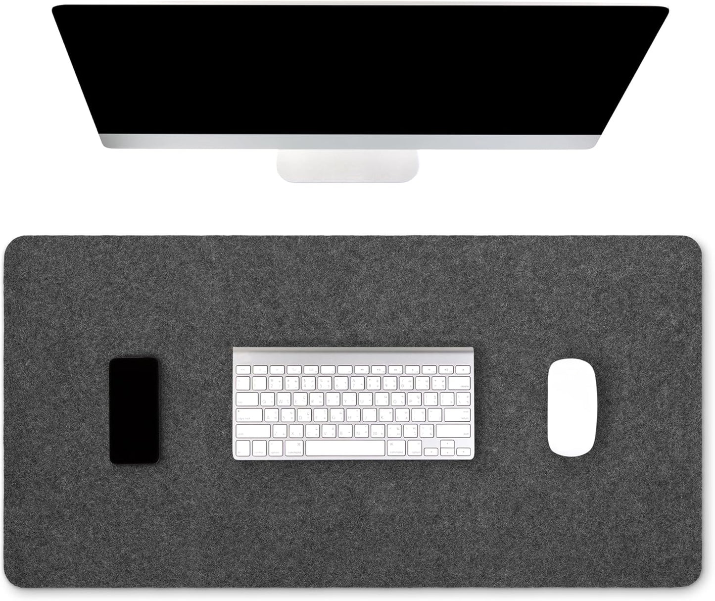 Premium Real Wool Felt Desk Pad with Non-Slip Backing - 32" x 16"