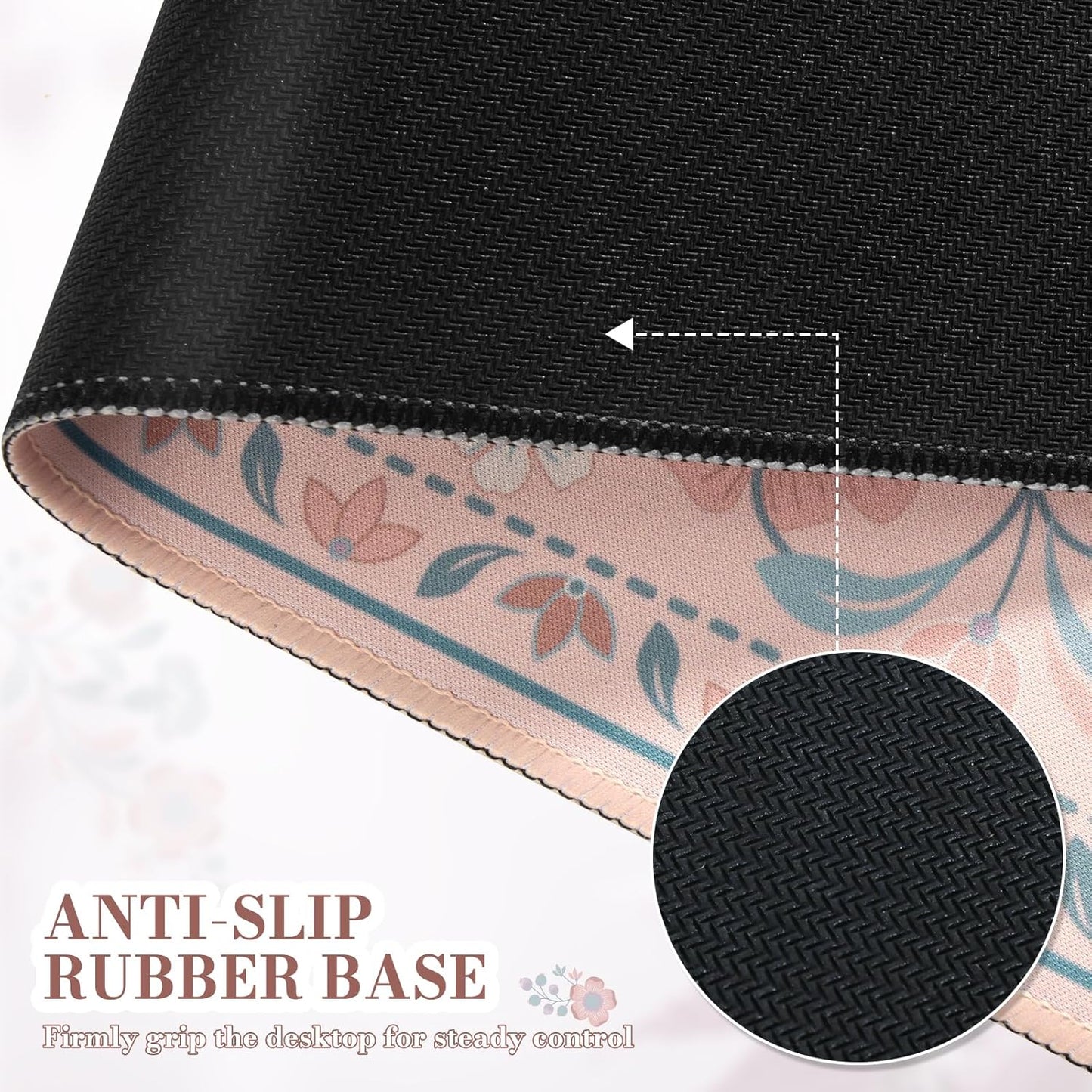 iCasso Desk Mat for Keyboard and Mouse, Large Mouse Pad, Desk Pad Mat, Anti-Slip Big Mousepad with Stitched Edges for Computer Desktop(Deep Green)