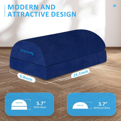 StepLively Foot Rest for Under Desk at Work, Comfortable Foot Stool with 2 Adjustable Heights, Footrest with Washable Cover, for Back & Hip Pain Relief, Suitable for Office, Home and Car (Black)