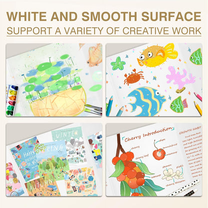 Chell 36" x 48" Large Trifold Poster Board, 2 Pack, White Corrugated Project Boards for Science Fair, School Projects, Event Displays and Business Presentations