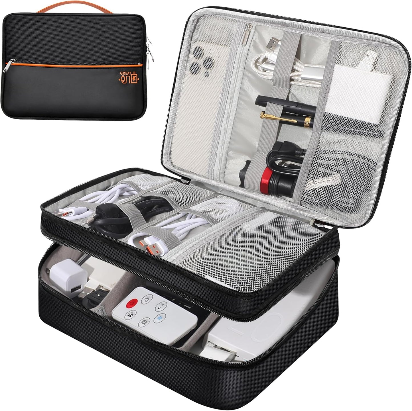 CILLA Electronics Organizer Travel, Travel Cord Organizer Case, Compact Electronics Accessories Bag for Cable, Cord, Charger, Phone
