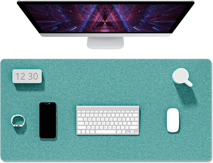 Auhoahsil Felt Desk Mat, Minimalist Large Mouse Pad XXL 35.5 x 15.7 in, Desk Matt for Desktop, Keyboard, Laptop, Computer, Office, Work from Home, Gaming, White