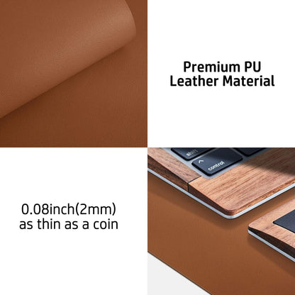 Aothia Leather Desk Pad Protector, Mouse Pad, Office Desk Mat, Non-Slip PU Leather Desk Blotter, Laptop Desk Pad, Waterproof Desk Writing Pad for Office and Home (Brown,23.6" x 13.7") - Colors A