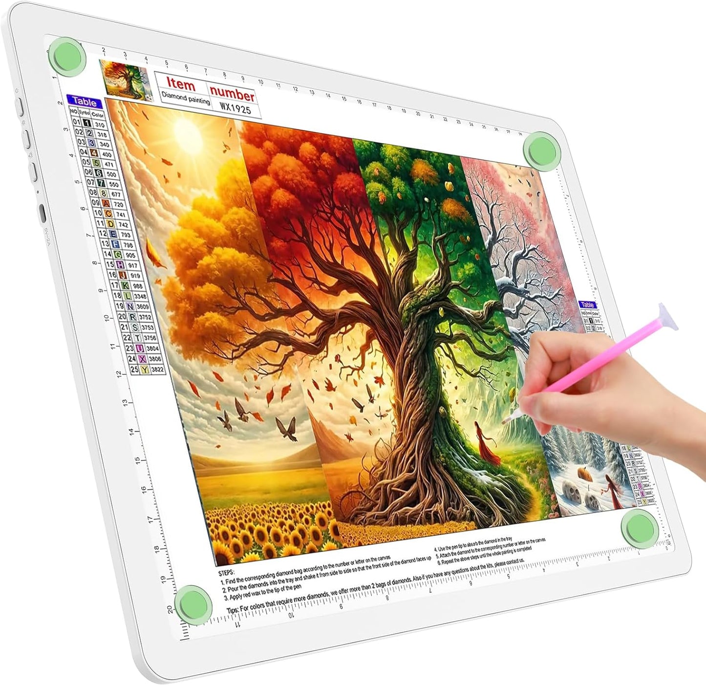 TOHETO A4 Light Board for Diamond Painting, Super Bright Magnetic Light Pad with Side Buttons, Lightbox for Tracing and Drawing, Corded Light Table for Sketching, Animation, Weeding Vinyl (Black)