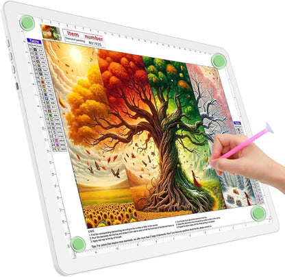 TOHETO A4 Light Board for Diamond Painting, Super Bright Magnetic Light Pad with Side Buttons, Lightbox for Tracing and Drawing, Corded Light Table for Sketching, Animation, Weeding Vinyl (Black)