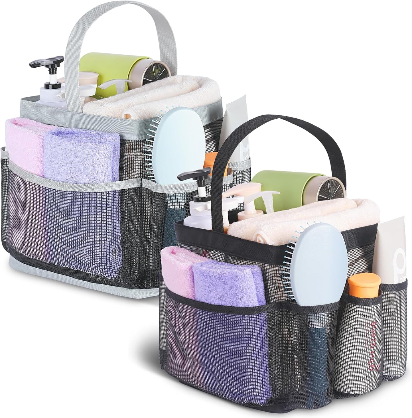 EUDELE Mesh Shower Caddy Portable for College Dorm Room Essentials, Shower Caddy Dorm with 8-Pocket Large Capacity for Beach, Swimming, Gym, Travel essentials