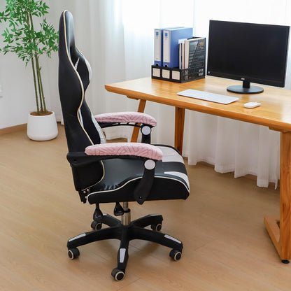 FORCHEER Office Chair Armrest Covers 12-15 Inch Velvet Elastic Black Arm Rest Covers for Desk Computer Chairs Washable
