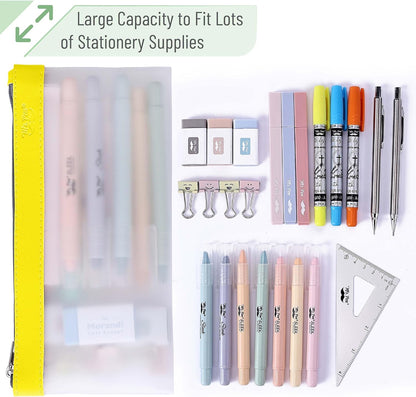 Mr. Pen- Clear Pencil Pouch, 8.50"x4.25", 3 Pack, Durable TPU Material, Medium Water-Resistant Pencil Bags with Smooth Zipper, Multipurpose Clear Pouch for Stationery, School, Office, Travel Supplies