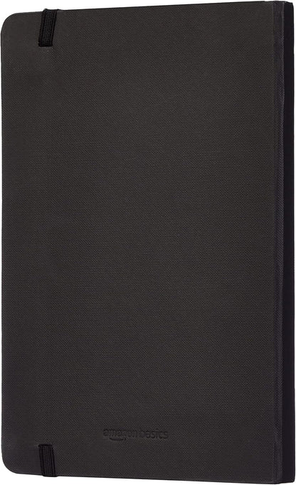 Amazon Basics Classic Grid Notebook for Writing and Note Taking, Hardcover, Graph Ruled, 240 Pages, 5" x 8.25", Black