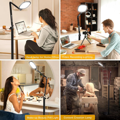 LitONES Video Conference Lighting for Computer, Dimmable Light for Video Recording, Meeting, Laptop & Webcam, 15W Ring Light for Desk with C- Clamp, Swing Arm, Remote, Memory & Timer CRI >95