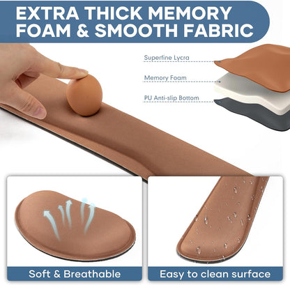 Office Ergonomic Memory Foam Computer Mouse and Keyboard Wrist Rest pad Support Carpal Tunnel, Wrist Rest for Keyboard and Mouse, Wrist Support Set