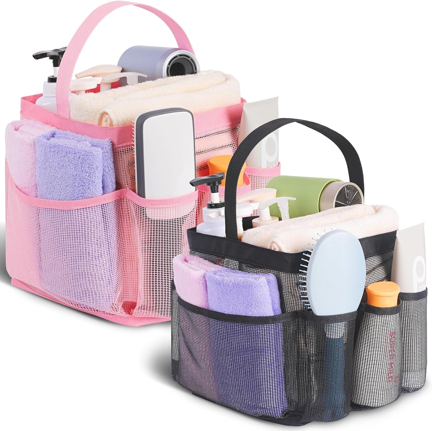 EUDELE Mesh Shower Caddy Portable for College Dorm Room Essentials, Shower Caddy Dorm with 8-Pocket Large Capacity for Beach, Swimming, Gym, Travel essentials