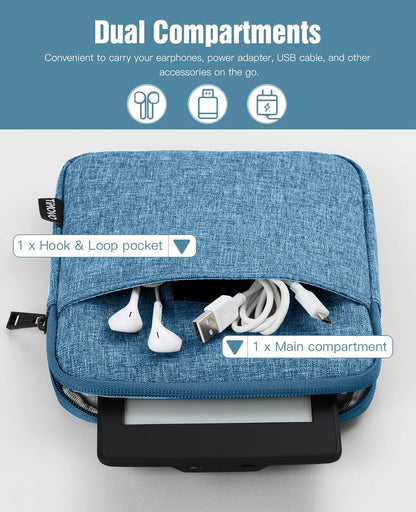 TiMOVO 9-11" Tablet Sleeve Bag for iPad 11-inch A16 2025, iPad 10.9"/10.2"| Air 11 Inch/5th/4th Gen. 10.9", Galaxy Tab A9+/A11Plus 11", Protective Bag Fit Smart Keyboard, Dusty Blue