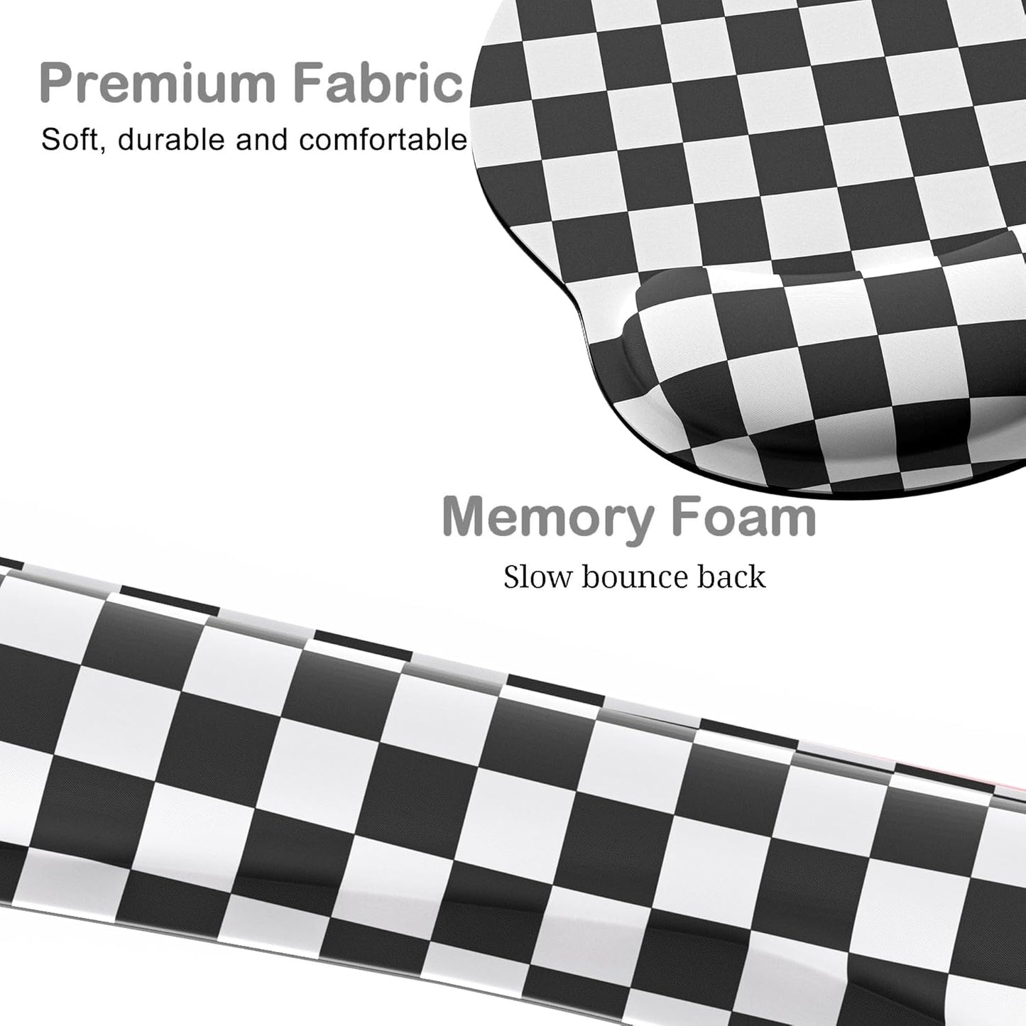 Ergonomic Mouse Pad with Wrist Rest and Keyboard Wrist Rest, Memory Foam Wrist Rest for Computer Keyboard, Easy Typing, Pain Relief, Mouse Pad Wrist Support for Gaming,Office, Laptop, Black Flower