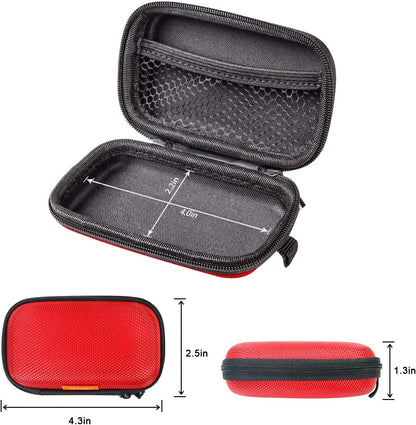 Earphone Earbud Carrying Case Holder - Lightweight Mini Universal Storage Pouch Bag for Wired Earbuds, Airpods, Bluetooth Headset, Wall Charger Adapter, USB Cable, Cell Phone Accessories - Pink