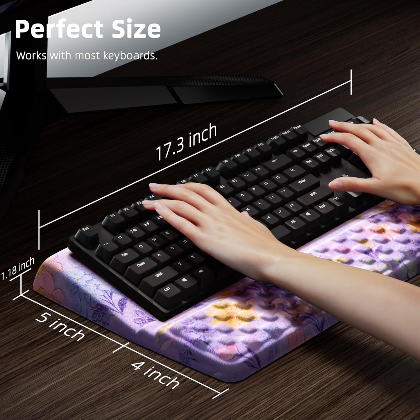 Ospelelf Tilt Keyboard Stand with Wrist Rest, Comfy Ergonomic Keyboard Riser Holder for Office Home