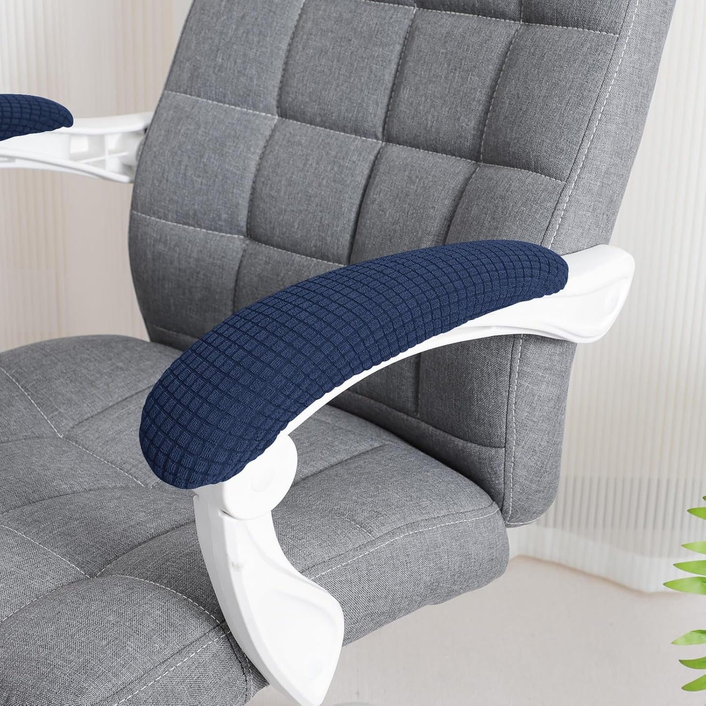 FORCHEER Office Chair Armrest Covers 12-15 Inch Velvet Elastic Black Arm Rest Covers for Desk Computer Chairs Washable