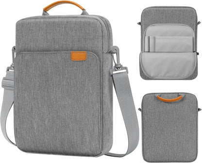 MoKo 13 Inch Tablet Sleeve Bag, Fits with 13 Inch New iPad Pro M5 & Air M4/M3, iPad Pro 12.9 M2&M1,Surface Laptop Go 12.4,Galaxy Tab S8+/S9+ 12.4,Handle Carrying Case with Shoulder Strap,Black &Gray