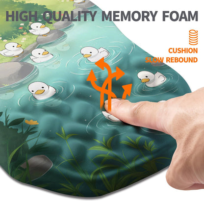 Ergonomic Slope Mouse Pad Wrist Support, Wrist Rest Mousepad for Carpal Tunnel Pain Relief with Massage Bulge and Slow Rebound Memory Foam (12x8 inch, Black)