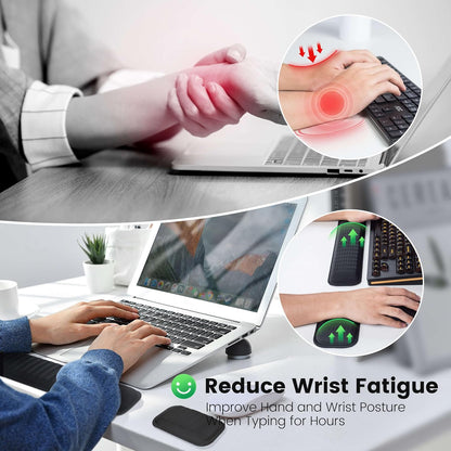 MEKASS Keyboard Wrist Rest, Soft Memory Foam Wrist Support for Keyboard, Keyboard Hand Rest Pad for Wrist Pain Relief, Keyboard Wrist Guard for Long Hours of Work, Gaming, Studying（Classic Black）