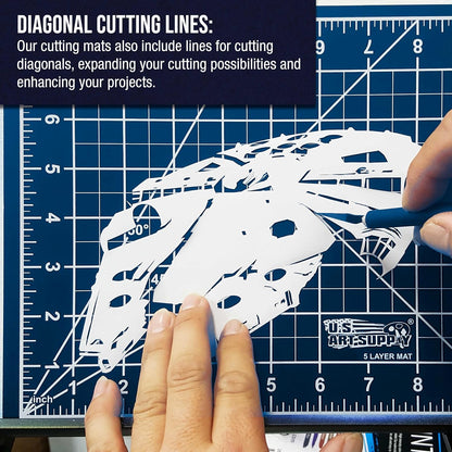 U.S. Art Supply 36" x 48" Self-Healing Cutting Mat 5-Ply - Double-Sided Green/Black Craft Mat, Non-Slip Cutting Mats for Crafts, Sewing, Quilting, Scrapbooking