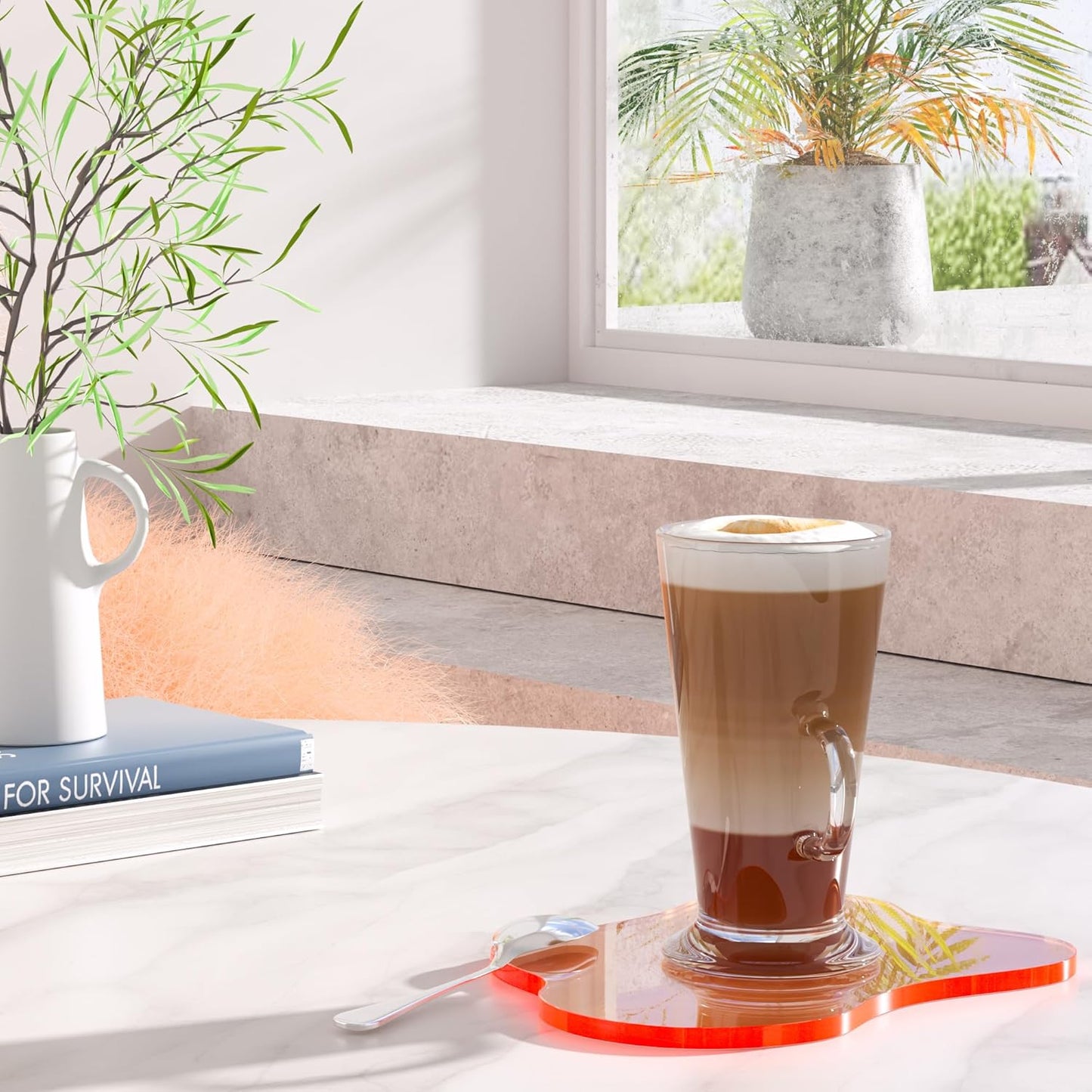 Acrylic Coaster Decorative Plates, Irregular Bar Drink Coaster, Clear Cloud Shape Coffee Cup Coaster, Perfect for Tabletop Protection and Accessories Display.(Gold)