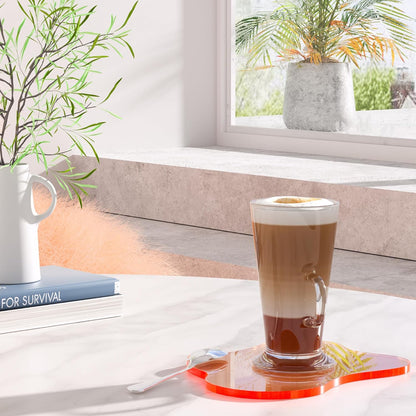 Acrylic Coaster Decorative Plates, Irregular Bar Drink Coaster, Clear Cloud Shape Coffee Cup Coaster, Perfect for Tabletop Protection and Accessories Display.(Gold)