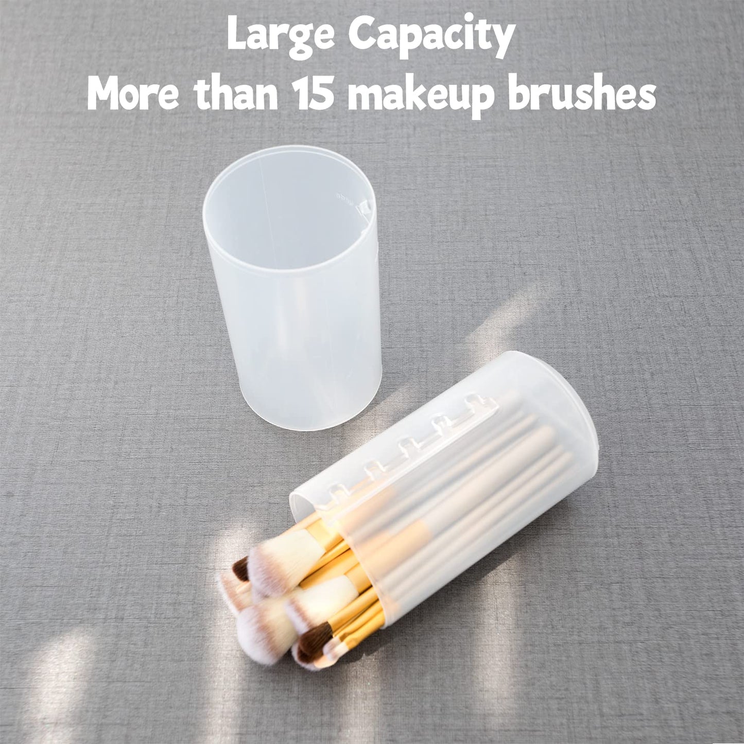 OCHEAL Makeup Brush Holders, 3 Pack of Makeup Brush Organizer Travel Case Retractable Plastic Travel Makeup Brushes Holder for Vanity Makeup Artist Brushes Storage Cup