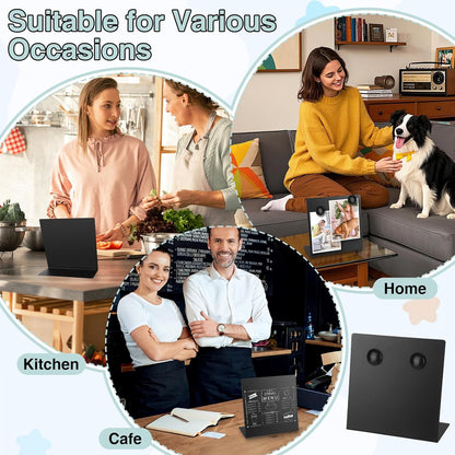 Magnetic Bulletin Board with Stand, 8x8inch Magnet Display Stand, Metal Tabletop Memo Board with 2 Magnets for Home, Kitchen, School, Office Supplies