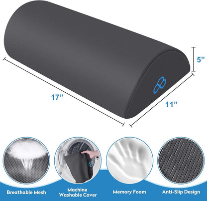 StepLively Foot Rest Ergonomic Pillow for Under Desk at Work, Anti-Fatigue Footrest Support Pillow for Fatigue & Pain Relief, Comfortable for Office Chair, Car Seat & Gaming Chair - Black