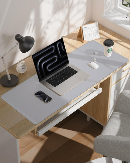 AFIING Desk Pad Protector 23.6" x 13.7" - Non-Slip Waterproof PU Leather Desk Mat for Mouse, Keyboard, Laptop, Office and Home Workspace (Beige)