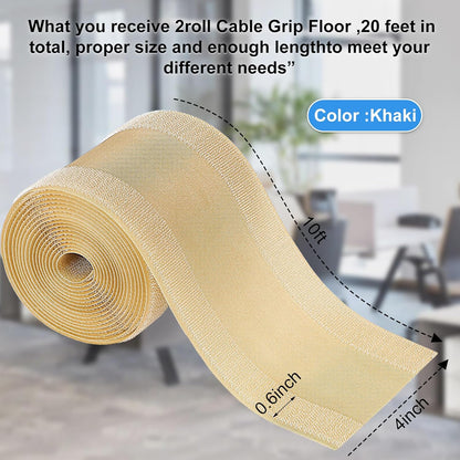 WILLBOND Carpet Cord Cover Cable Protector Floor Cover Cable Protector Management Only for Commercial Office Carpet(19.69 ft,Black)