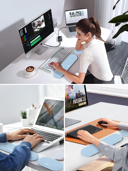 TopMade Keyboard Wrist Rest, Cooling Gel & Upgrade Soft Memory Foam Design Wrist Support for Keyboard, Full-Size Keyboard Hand Rest Pad, Ergonomic Palm Rest for for Long Hours of Work, Gaming, Black
