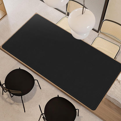 Vyaaa PU Leather & Cork Desk Mat, 39.4"x15.7" Dual Sided Computer Desk mat, Waterproof Large Mouse Pad, Non-Slip Office Desk pad, Office Desk Protector for Work/Gaming/Home (Black)