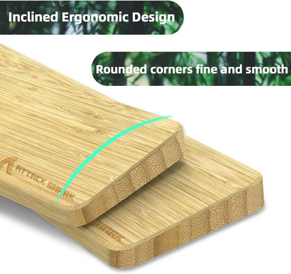 ATTACK SHARK Bamboo Wrist Rest for Computer Keyboard，Ergonomic Hard Palm Rest for Comfortable Typing Pain Relief，Anti-Slip Wrist Support for Office, Gaming, Laptop (98 Key)