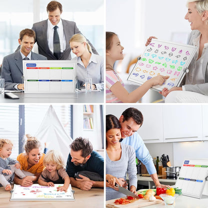 Small Dry Erase White Board, Magnetic Desktop Whiteboard with Stand, Dry Eease Board Mini Easel Double Sided on Table Top with Holder for Kids Drawing, Teacher Instruction