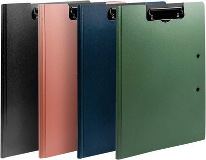 souG 4Pcs Clipboard Foldable,360°Cover Folder Clipboard Plastic Clipboards with Double Low Profile Clip,File Folder Storag Clipboards for A3 A4 Paper, Clip Boards for Office School Supplies (4 Colors)
