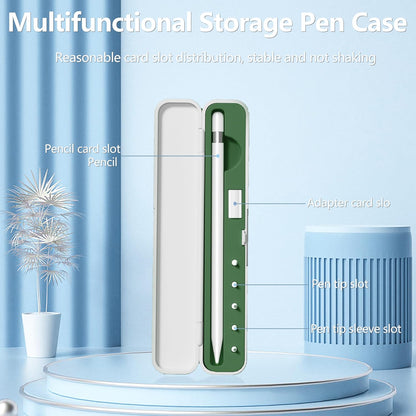 Inesore Pencil Case Compatible with Apple Pencil Pro/1st/2nd Gen/USB-C,Contain 5 Pack for Apple Pencil Tips Replacement Accessories (Purple Silicone Card Slot)