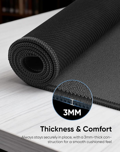 Reniteco Waterproof Large Gaming Mouse Pad with Durable Stitched Edges, Non-Slip Rubber Base, Grainy Jacquard Mouse Mat Desk Pad for Home Office Gaming, 31.5''x11.8''x0.12'', Matte Beige