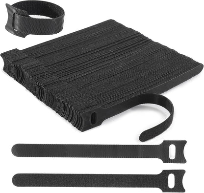 Nettbe Reusable Cable Ties, 60 PCS 8 Inches Adjustable Cord Straps Wire Organizer Cord Wrap and Hook Loop Cable Management