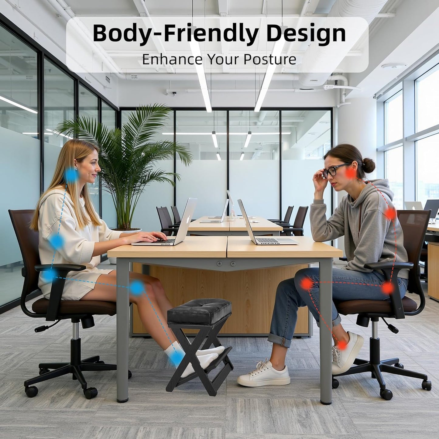 HOMELTSTBO Adjustable Foot Rest Under Desk, Wooden Double Step Footrest with 3 Height Options & Non-Slip EVA Surface, Ergonomic Foot Rest for Under Desk at Work, Enhances Posture,Home Office-Natural