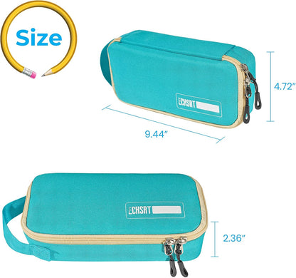 ECHSRT Large Pencil Case, Aesthetic Pen Pouch with Big Capacity, Minimalist Portable Stationery Bag with Handle for Office Organizer Aesthetic Pencil Cases