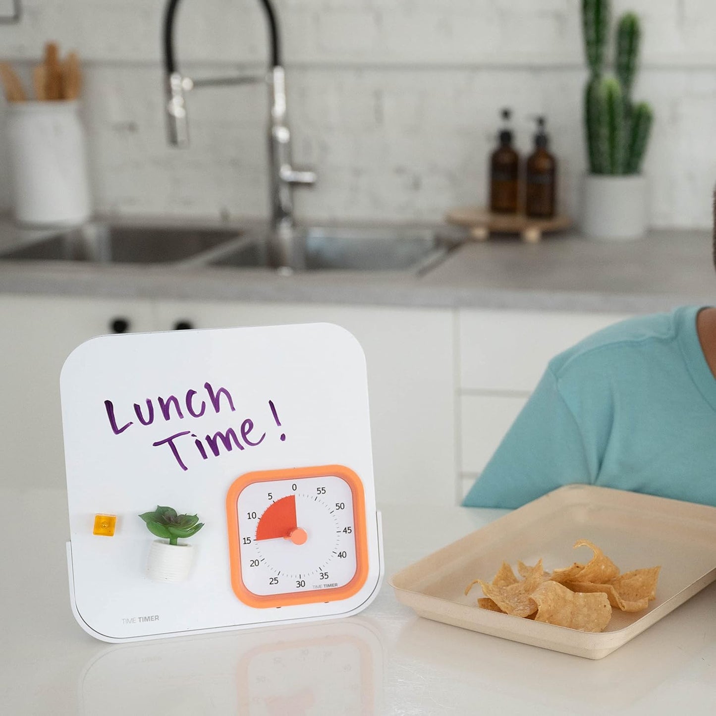 TIME TIMER MOD with Dry Erase Board — 60-Minute Visual Countdown Timer with Magnetic Whiteboard — for Notes, Chores, Classroom and Office Reminders, Visual Schedules, for Kids and Adults (Blue)