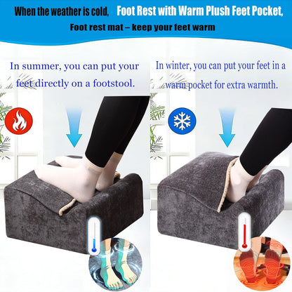 Foot Rest for Under Desk at Work,At Work Soft Ergonomic Footrest,Support Foot Pillow,Heel Chair,Leg Elevation Pillow,(Blue)